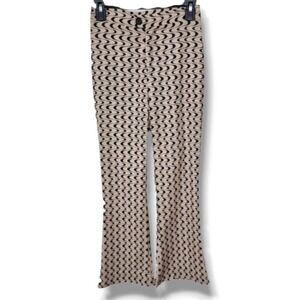 Womens Trendy Geometric Print Flare Pants High Waist‎ Bell Bottoms Casual